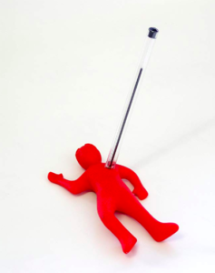 stabbed man pencil holder