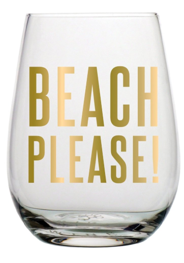 beach please wine glass