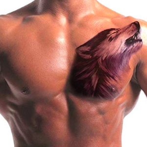 fake wolf tattoo
