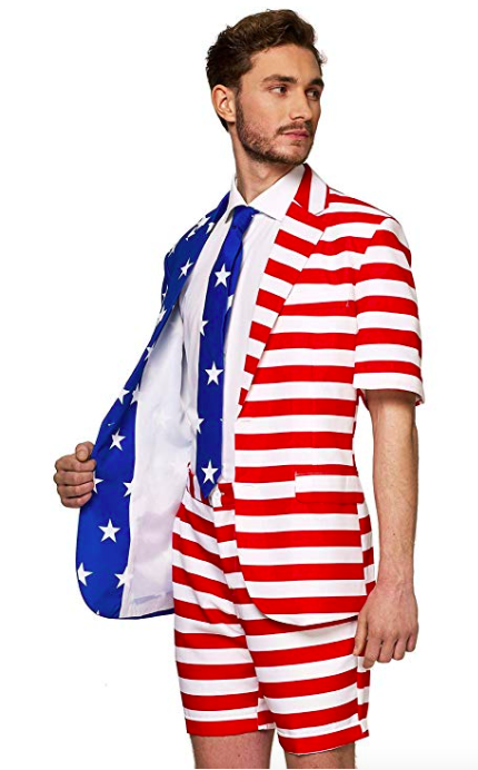 American flag casual summer suit