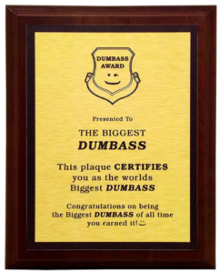 wooden award plaque