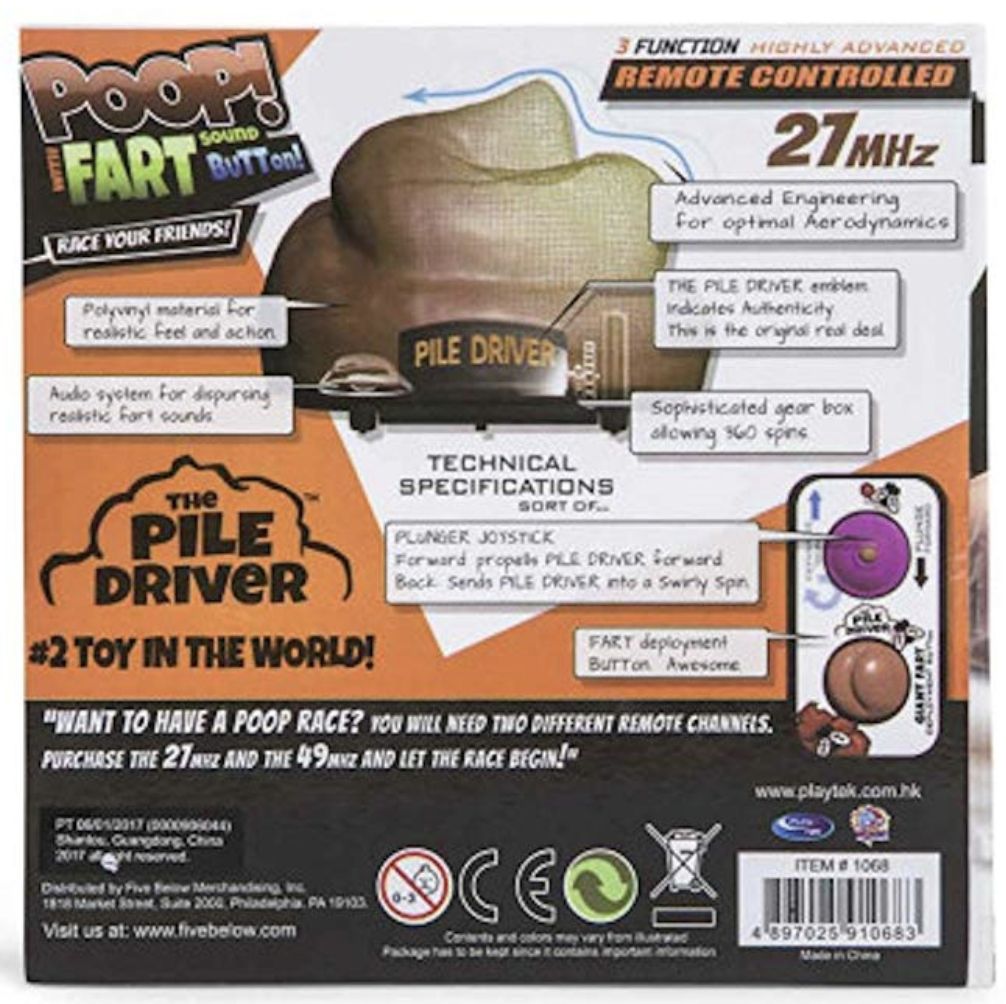 The Pile Driver Poop With Fart Sound Button Remote Controlled Poop New In Box 