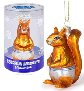 squirrel in underpants - funny Christmas tree ornaments