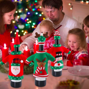 wine bottle ugly christmas sweater