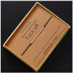 silver morse code bracelet - morse code fuck off bracelet