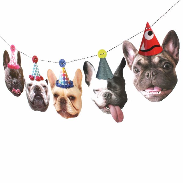 french bulldog birthday hat garland