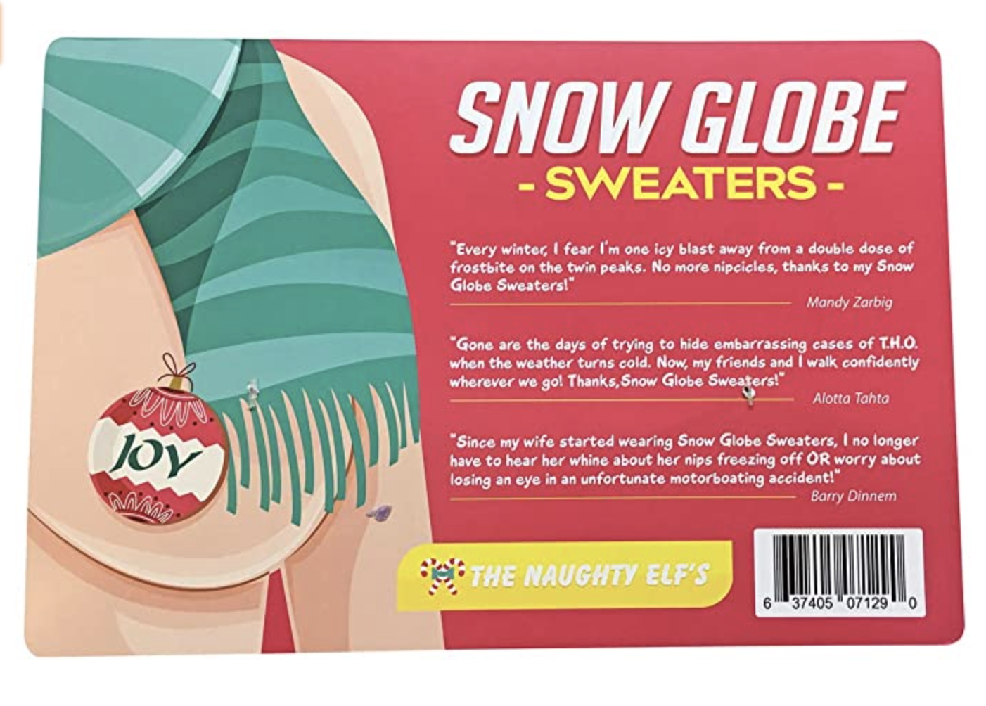 Snow globe nipple sweaters - Useless Things to Buy!